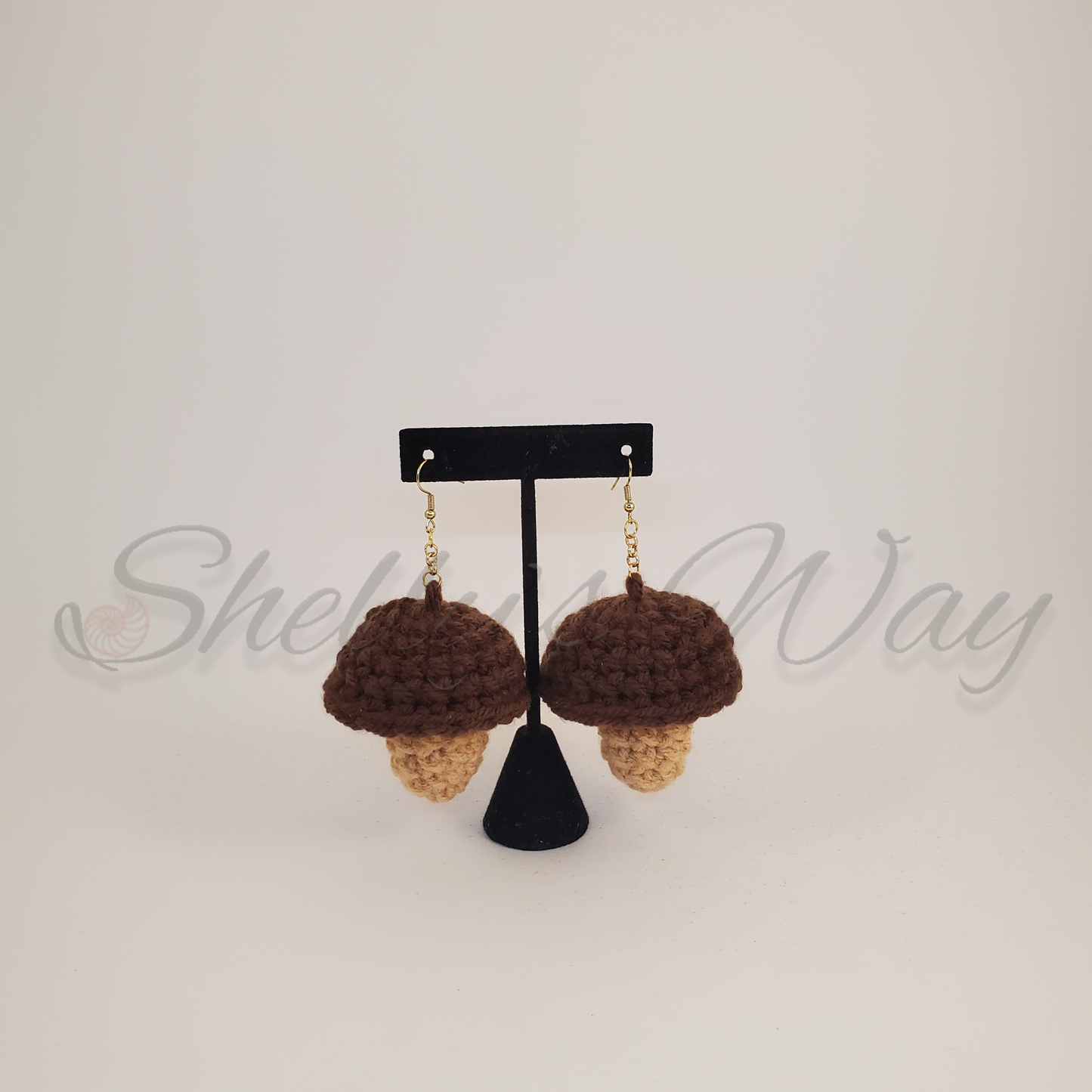 Brown Mushroom Earrings