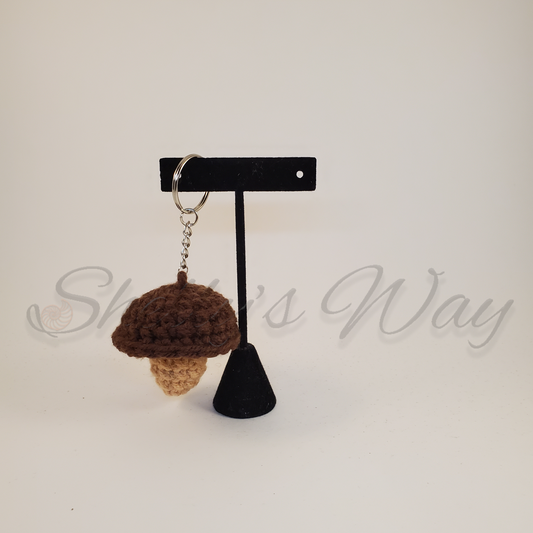 Brown Mushroom Keychain