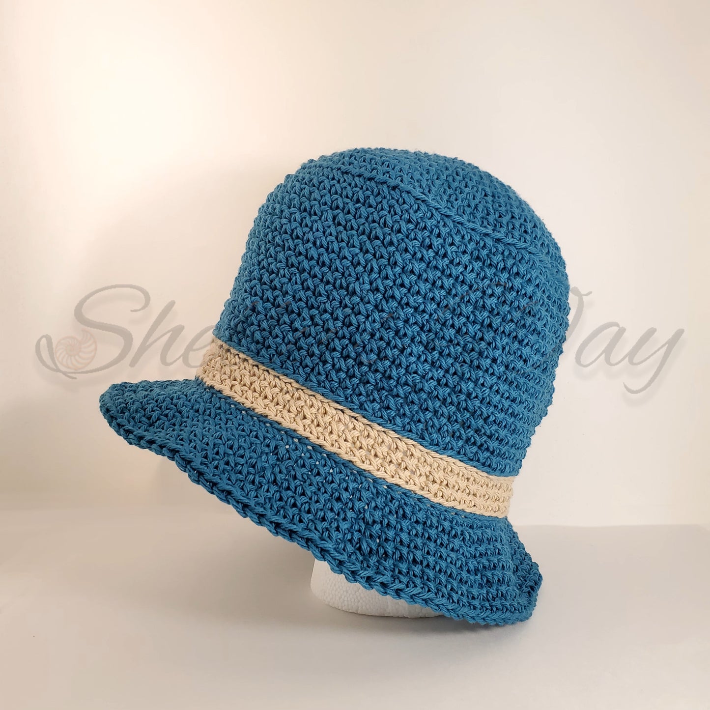 Bucket Hat- Aqua SS with Tan