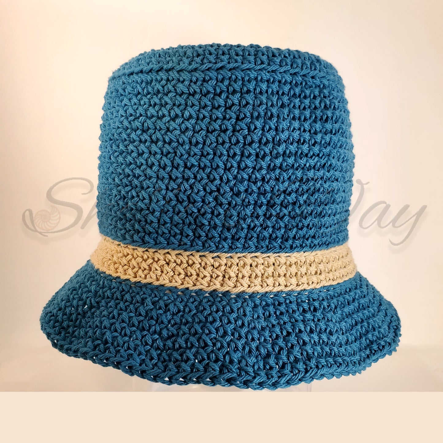 Bucket Hat- Aqua SS with Tan