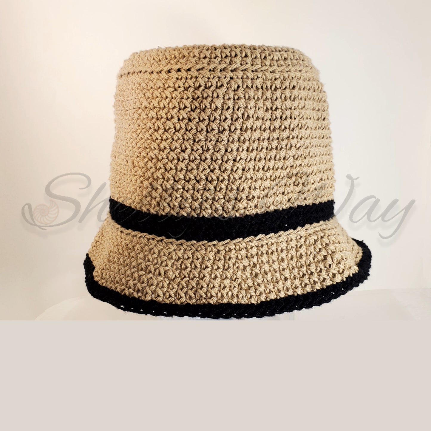 Bucket Hat- Tan DS with Black